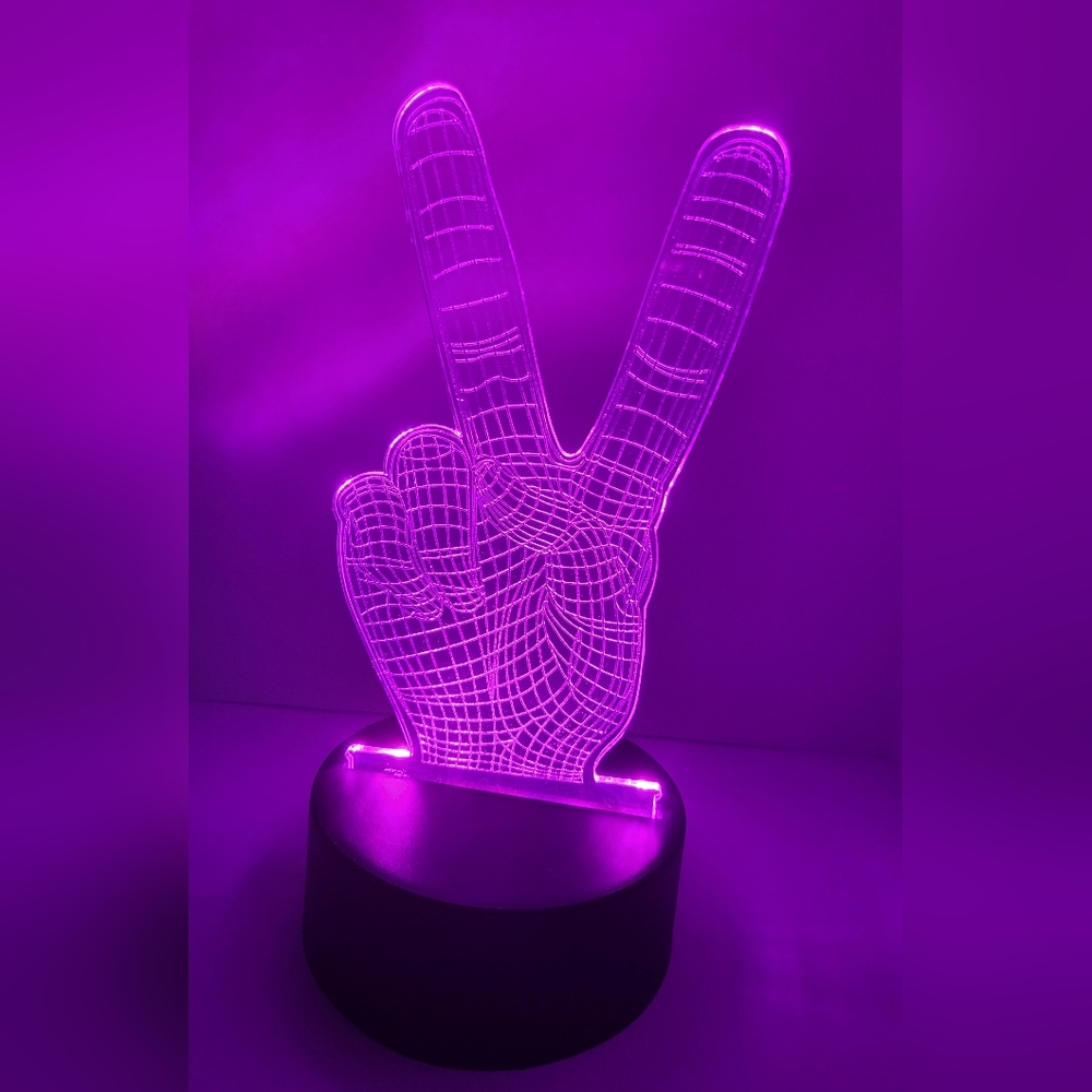 3D Effect Victory LED Light - ✌️ - PEACE